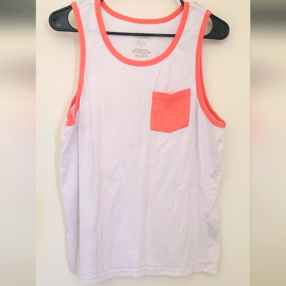 White and Coral Tank Top